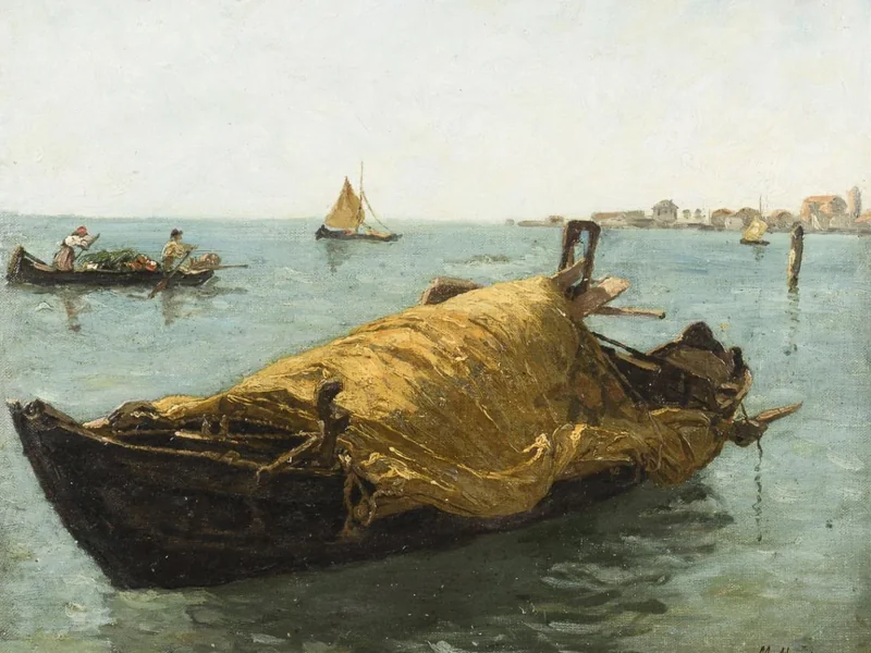 1861-Max Merker - Pescatori al largo della costa italiana